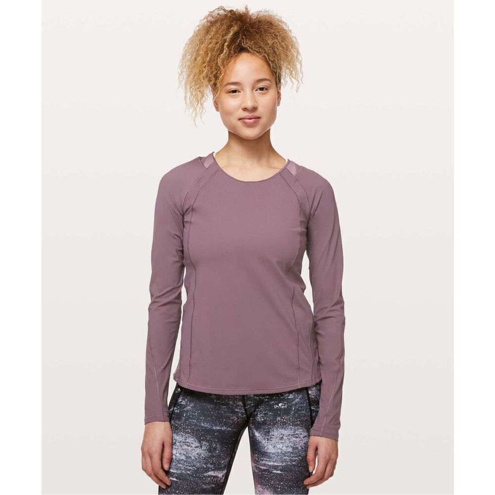 Lululemon‎ Sculpt Long Sleeve size 6/8  M Antique Bark Mauve Pink